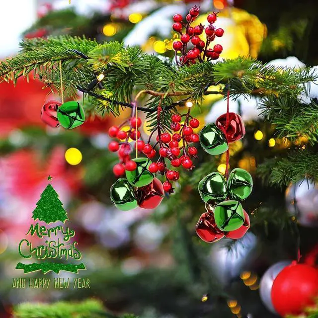 Alt view image 6 of 7 - Augshy 200 Pcs Jingle Bells 2/5 Inch Craft Bell Mini Bell for Christmas | Red Green, Metal Mini Bells, Home Pet Decorations, Bracelet Necklace Knitting Jewelry Making, Xmas Decor Party Favor