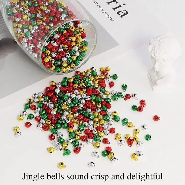 Alt view image 5 of 7 - 1/4 Inch Jingle Bells Christmas Bells Small Bell Mini, Tiny Crafts Bells, DIY for Home Making Ornaments Wreath Pet Decorations Bracelet Anklets Necklace Knitting Jewelry Making 120 Pcs, 4 Colors