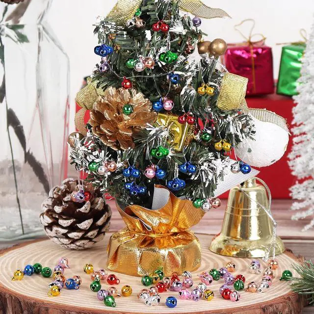 Alt view image 7 of 7 - 1/4 Inch Jingle Bells Christmas Bells Small Bell Mini, Tiny Crafts Bells, DIY for Home Making Ornaments Wreath Pet Decorations Bracelet Anklets Necklace Knitting Jewelry Making 120 Pcs, 4 Colors