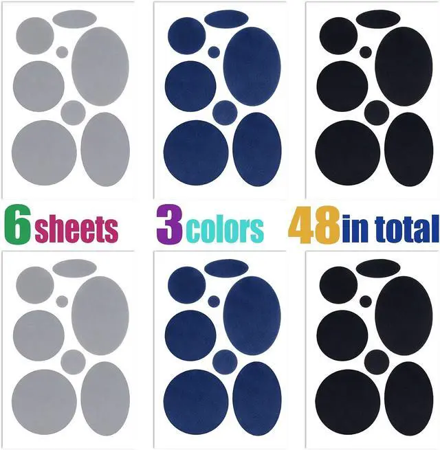 Alt view image 3 of 7 - OIIKI 48pcs Down Jacket Repair Patch Kit, Nylon Fabric, 3 Colors | Self Adhesive Waterproof Stick On Repair Patches, Tape for Coat Clothing Tent Sleeping Bags Ski Pants Holes Fixing Round