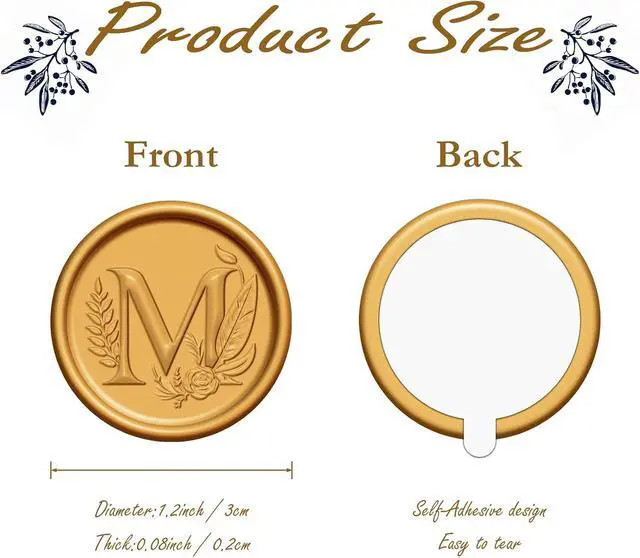 Alt view image 3 of 7 - Gold Wax Seal Stickers - 20Pcs Self-Adhesive Letter Stickers for Wedding, Party, Invitations, Envelope Seals & Gift Wrap Decoration