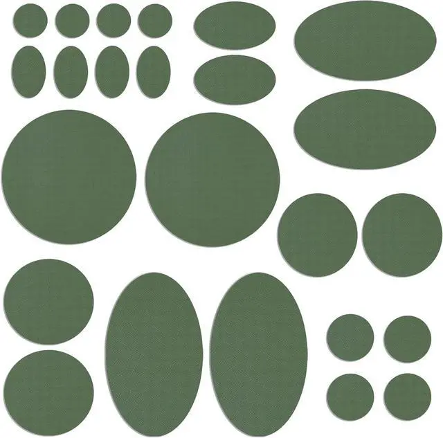 Main image of 24Pcs Down Jacket Repair Patches Waterproof Nylon Tape Repair Patches Kit for Jackets Coats Clothing Tents Sleeping Bags, Color and Shape Options, Round