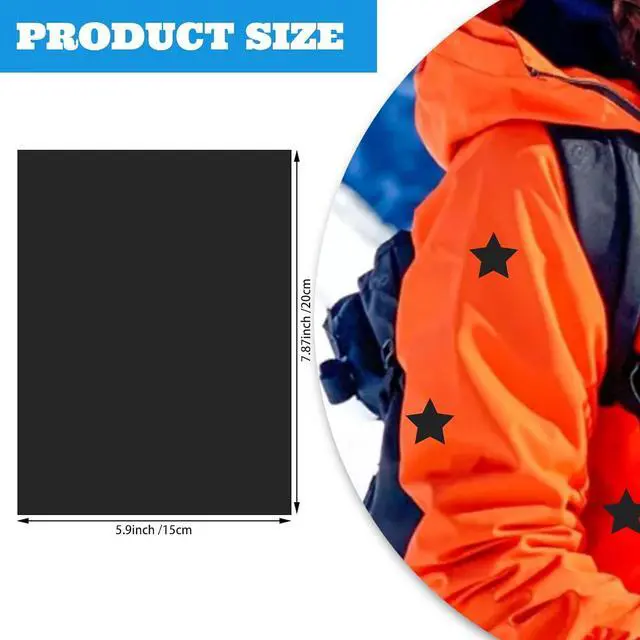 Alt view image 2 of 7 - 10 PCS Wide Self-Adhesive Nylon Repair Patches, Lightweight Black Waterproof Fabric Patch for Down Jacket, Clothing, Bags and Tents, 7.87 * 5.91inch
