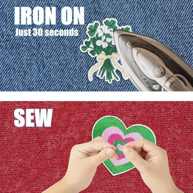 Alt view image 4 of 6 - Kawaii Girly Iron On Patches, Cute Embroidery Applique Patches for Clothes | Sew, Heat Press, for Clothing Backpacks Hats Jeans Jackets Bags, DIY Decorative, 18 Pcs