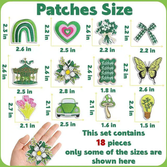 Alt view image 2 of 6 - Kawaii Girly Iron On Patches, Cute Embroidery Applique Patches for Clothes | Sew, Heat Press, for Clothing Backpacks Hats Jeans Jackets Bags, DIY Decorative, 18 Pcs