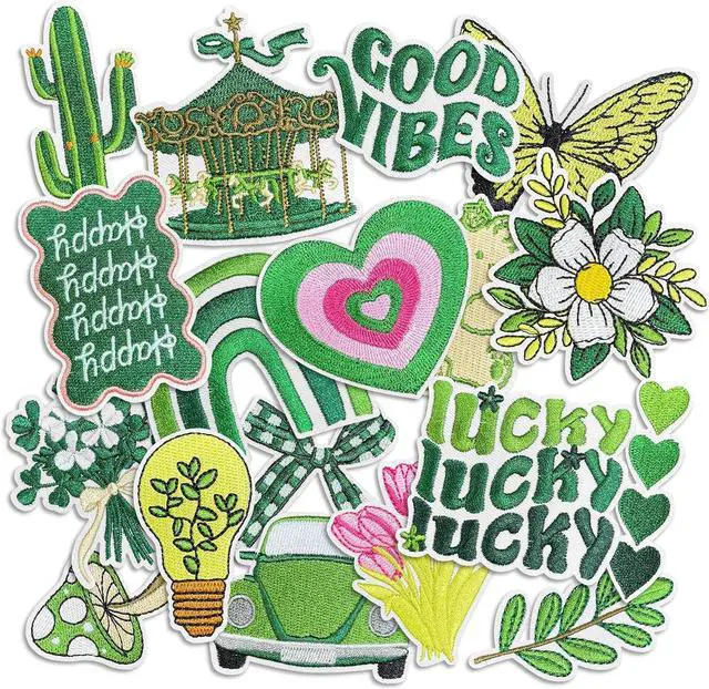 Main image of Kawaii Girly Iron On Patches, Cute Embroidery Applique Patches for Clothes | Sew, Heat Press, for Clothing Backpacks Hats Jeans Jackets Bags, DIY Decorative, 18 Pcs