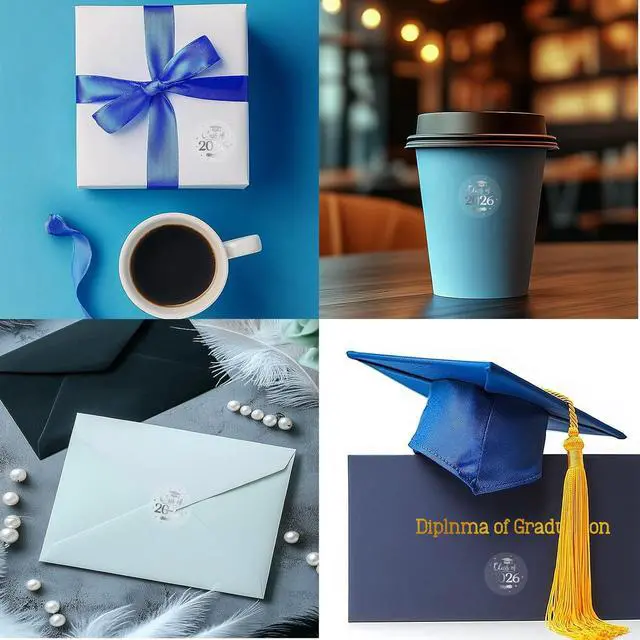 Alt view image 3 of 4 - 100 Pack Class of 2026 Graduation Stickers Clear Gold Foil Seals, Round Transparent Envelope Labels for Invitations, Announcements, Party Favors & Gift Packaging (Silver)