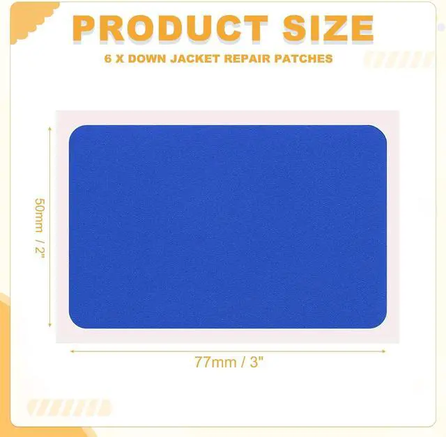 Alt view image 2 of 7 - PATIKIL Nylon Repair Patch 3 x 2 Inch, 6pcs Self-Adhesive Down Jacket Repair Patches Waterproof Fabric Repairing Tape for Tents Sleeping Bag Outdoor Camping Gear, Navy Blue