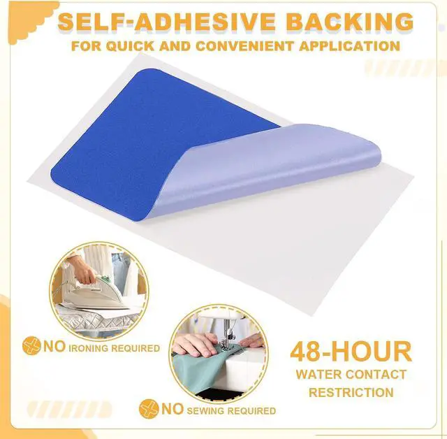 Alt view image 4 of 7 - PATIKIL Nylon Repair Patch 3 x 2 Inch, 6pcs Self-Adhesive Down Jacket Repair Patches Waterproof Fabric Repairing Tape for Tents Sleeping Bag Outdoor Camping Gear, Navy Blue