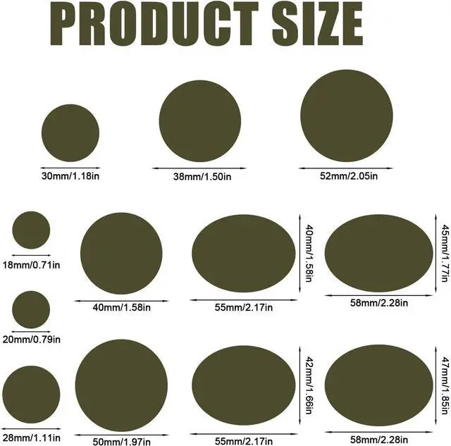 Alt view image 2 of 7 - 5 Sheets/60pcs Down Jacket Repair Patch, Round Self Adhesive Nylon Repair Patch Tape Washable Fabric Outerwear Repair Tape for Coats Down Jackets Tents Sleeping Bags(Olive Green)