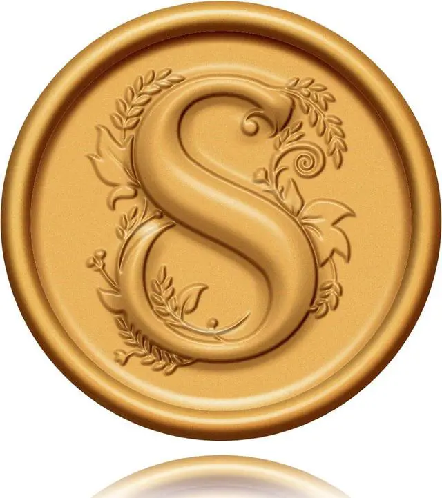 Main image of 20 Pack Letter S Wax Seal Stickers, Antique Gold Initial Alphabet Self-Adhesive Wax Stickers for Wedding Party, Birthday, Christmas Envelope Seals