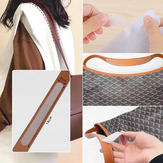 Alt view image 2 of 7 - Anti-Slip Shoulder Strap Gripper, Transparent Purse Strap Non-Slip Pad Sticker, Self Adhesive Shoulder Bags Holder for Tote Work Handbag Backpack, Clear, 6PCS