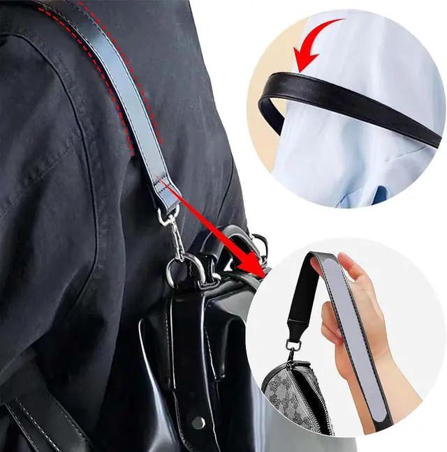 Alt view image 3 of 7 - Anti-Slip Shoulder Strap Gripper, Transparent Purse Strap Non-Slip Pad Sticker, Self Adhesive Shoulder Bags Holder for Tote Work Handbag Backpack, Clear, 6PCS