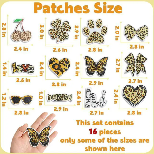 Alt view image 2 of 6 - Kawaii Girly Iron On Patches, Cute Embroidery Applique Patches for Clothes | Sew, Heat Press, for Clothing Backpacks Hats Jeans Jackets Bags, DIY Decorative, 16 Pcs