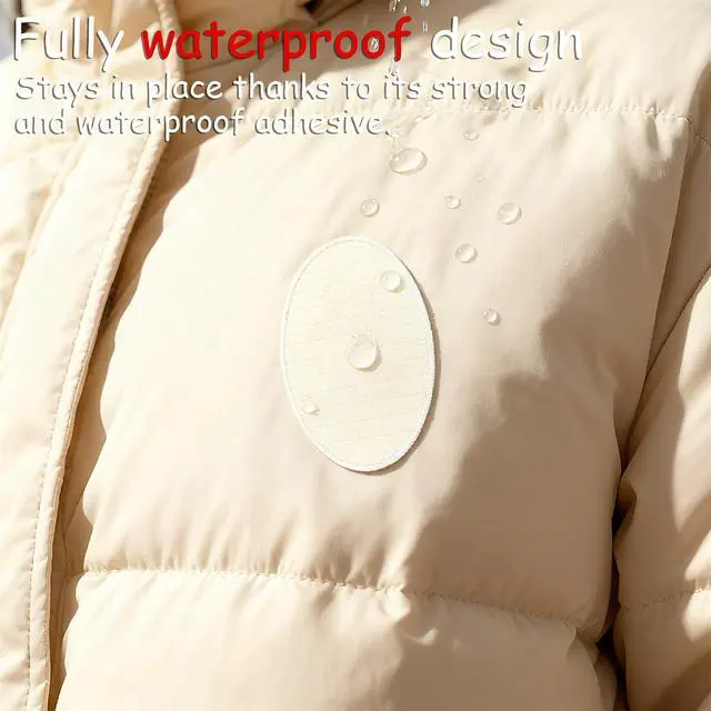 Alt view image 3 of 6 - SYLVASS 12PCS Down Jacket Repair Patch, Waterproof Self-Adhesive Nylon Patches for Puffer Jackets, Tents, Sleeping Bags, Raincoats (Beige)