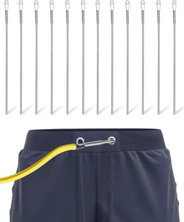 Main image of 12pcs Spring Drawstring Threader,Flexible and Elastic Drawstring Threader Tool DIY Rope Threader Clip Drawstring Replacement for Hoodies Drawstring Puller for Sweatpants,Shorts,Jackets,Coat