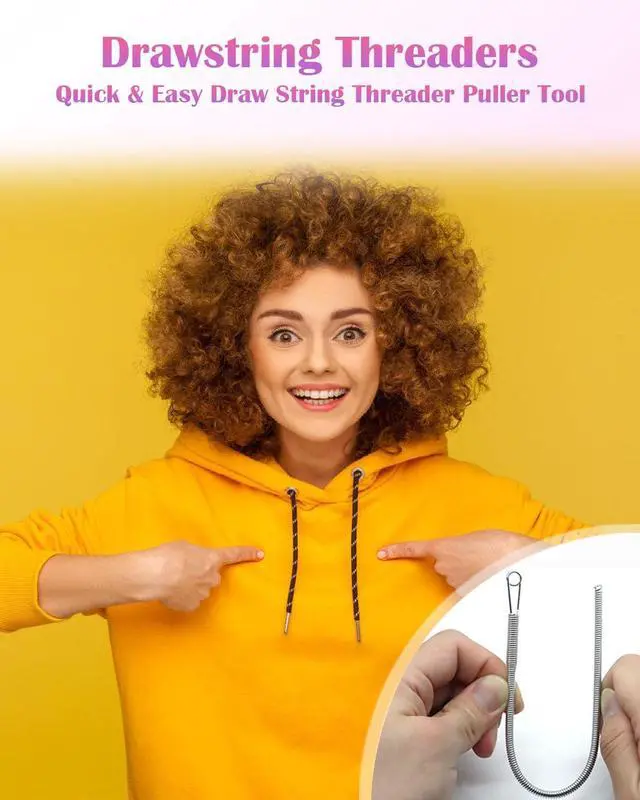 Alt view image 5 of 7 - 12pcs Spring Drawstring Threader,Flexible and Elastic Drawstring Threader Tool DIY Rope Threader Clip Drawstring Replacement for Hoodies Drawstring Puller for Sweatpants,Shorts,Jackets,Coat