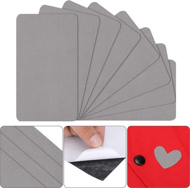Alt view image 2 of 7 - 8 Pieces Nylon Repair Patch Self-Adhesive Waterproof Lightweight Repair Patch for Clothing Down Jacket Tent Cloth Bag(Gray)