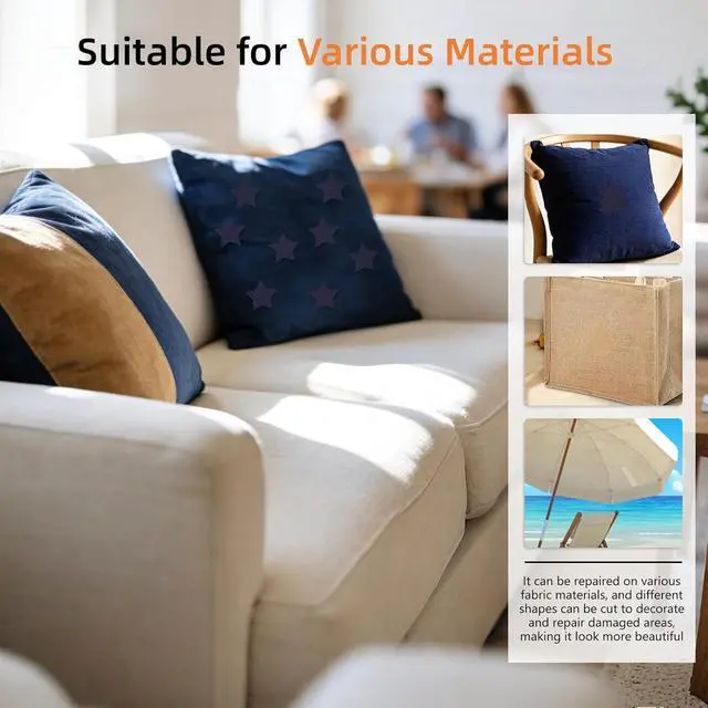 Alt view image 7 of 7 - Canvas Repair Tape, 4x79 Inches Self-Adhesive Canvas Patch Repair | Waterproof Fabric Tape for Couch Furniture, Handbag, Clothes, Sun Umbrella, Tent, Boat Cover (Beige)