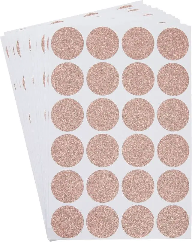 Main image of Stockroom Plus 360-Pack 1-Inch Round Glitter Dots, Sparkle Stickers for Wedding, Birthday, and Graduation Invitations, Adhesive Envelope Seal Stickers, DIY Crafting Supplies (Rose Gold)