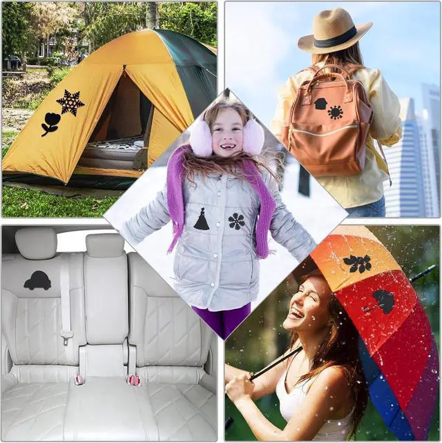 Alt view image 7 of 7 - 48Pcs Self-Adhesive Fabric Repair Patches, Waterproof Nylon Tent Repair Kit, Heavy Duty No-Sew Gear Tape for Down Jacket, Sleeping Bag, Clothes, Instant Fix, Black