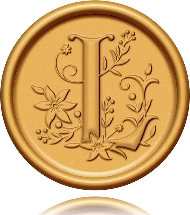 Main image of 20 Pack Letter L Wax Seal Stickers, Antique Gold Initial Alphabet Self-Adhesive Wax Stickers for Wedding Party, Birthday, Christmas Envelope Seals
