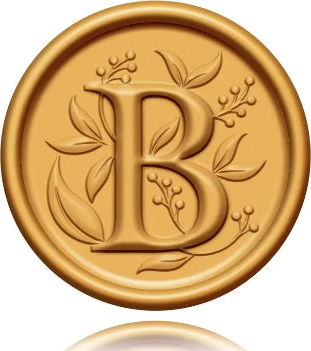 Main image of 20 Pack Gold Initial Alphabet Self-Adhesive Wax Seal Stickers - Wedding, Party, Birthday, Christmas Envelope Seals