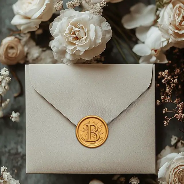 Alt view image 6 of 7 - 20 Pack Gold Initial Alphabet Self-Adhesive Wax Seal Stickers - Wedding, Party, Birthday, Christmas Envelope Seals