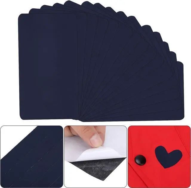Alt view image 5 of 7 - WILLBOND 15 Pieces Nylon Repair Patches Self-Adhesive Nylon Fabric Patch Waterproof Repair Patches for Clothing Down Jacket Tent Clothes Bag(7.87 x 3.94 Inches)(Dark Blue)