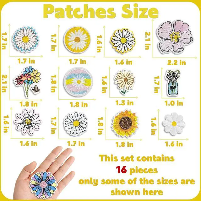 Alt view image 2 of 6 - Kawaii Girly Iron On Patches, Cute Embroidery Applique Patches for Clothes | Sew, Heat Press, for Clothing Backpacks Hats Jeans Jackets Bags, DIY Decorative, 16 Pcs