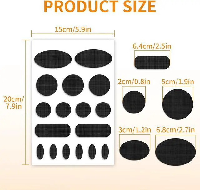 Alt view image 5 of 6 - Self-Adhesive Fabric Repair Patches, 51pcs Nylon Tent Repair Kit, Waterproof Heavy Duty Tape for Down Jacket, Sleeping Bag, Clothes, Instant Fix for Outdoor Gear, Black