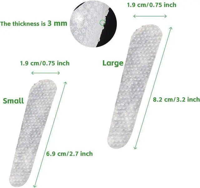Alt view image 3 of 7 - Non-Slip Grip Strip Pad - 12 Pack Clear Anti-Slip Patches for Purse Strap, Backpack Strap Keeper, Shoulder Straps for Bags - Fits Leather & Nylon (6 small, 6 big)