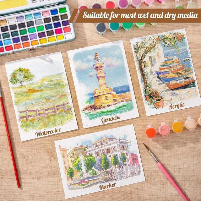 Alt view image 7 of 7 - 80 Sheets Watercolor Paper Bulk, 5 x 7 in, 110 Lb/230 GSM, Cold Press | White Paper, Good Absorbency, Less Warping, for Kids, Students, Beginners, Cards, Invitations, Watercolor and Sketching