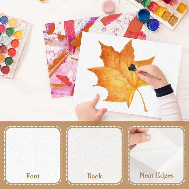 Alt view image 4 of 7 - 50PCS 2.5x3.5 Watercolor Paper Bulk, 140lb/300g Cold Press Thick Water Color Paper Pad for Child Adult, White Art Paper for Drawing Painting Markers Gouache, Textured Cotton Paper Sheets