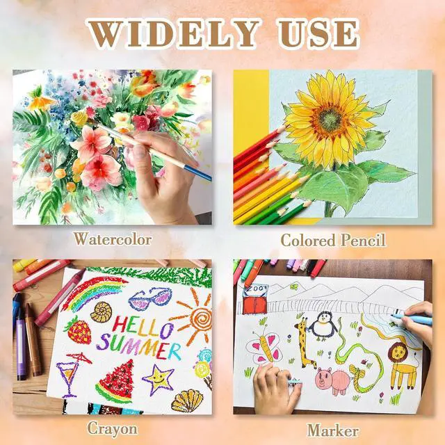 Alt view image 7 of 7 - 50PCS 2.5x3.5 Watercolor Paper Bulk, 140lb/300g Cold Press Thick Water Color Paper Pad for Child Adult, White Art Paper for Drawing Painting Markers Gouache, Textured Cotton Paper Sheets