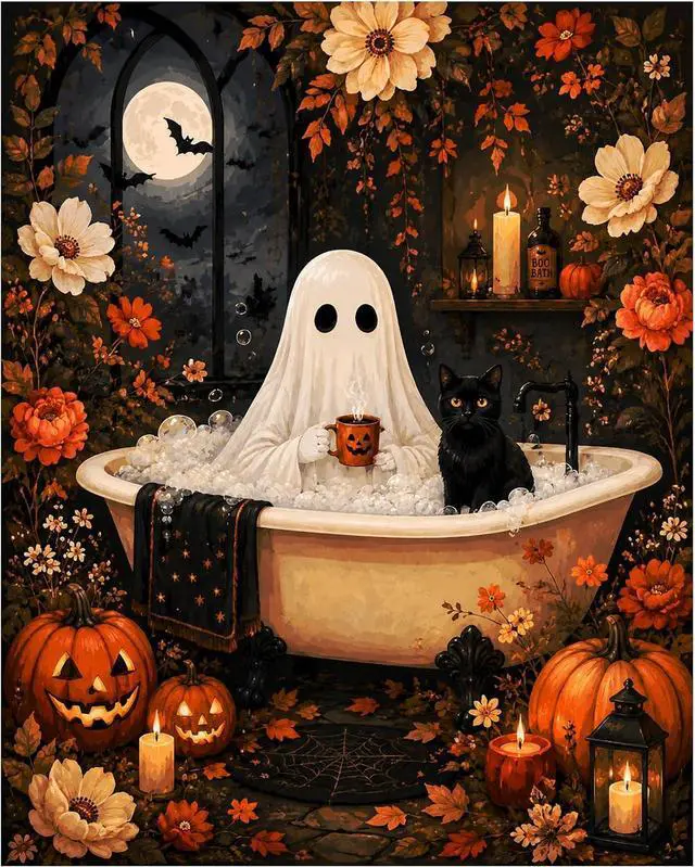 Main image of XTCIXAL Halloween Paint by Numbers Kit for Adults, 16X20 Inch | DIY Paint by Number for Adults Beginner, High-Definition Color Canvas, Stress Relief, Home Wall Decor, Gifts, Unframed