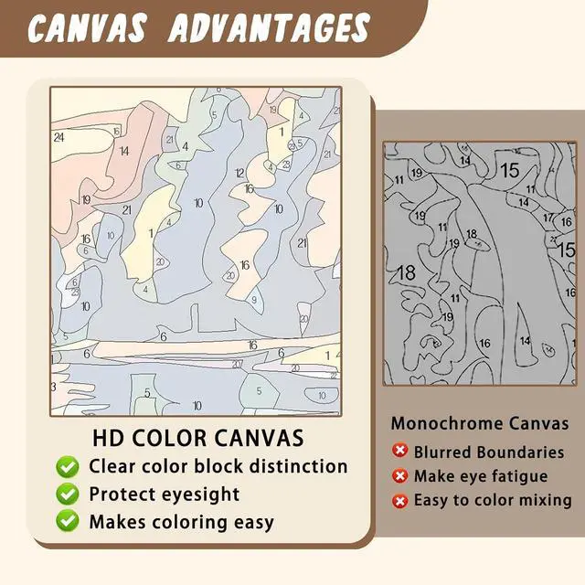 Alt view image 6 of 7 - XTCIXAL Halloween Paint by Numbers Kit for Adults, 16X20 Inch | DIY Paint by Number for Adults Beginner, High-Definition Color Canvas, Stress Relief, Home Wall Decor, Gifts, Unframed