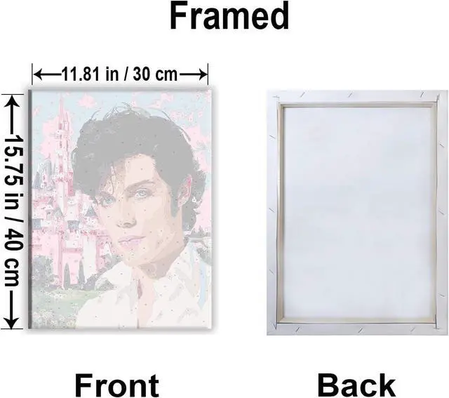 Alt view image 3 of 5 - Aeontinity Prince Castle Fantasy Framed Canvas DIY Paint by Numbers Kit Bar Cafe Cave Home Room Wall Bathroom Porch Patio Decor Gift, 16 x 12 Inch
