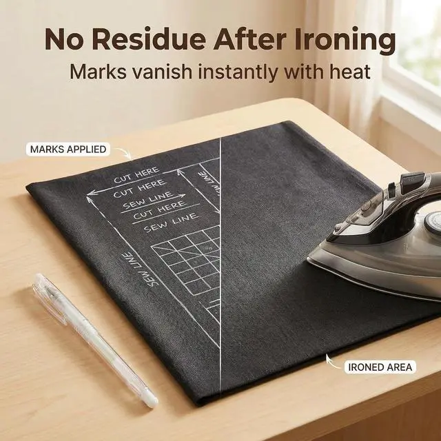 Alt view image 3 of 7 - ibotti Heat Erasable Fabric Pen with 20 Refills for Tailors Sewing, Quilting and Crafts, White