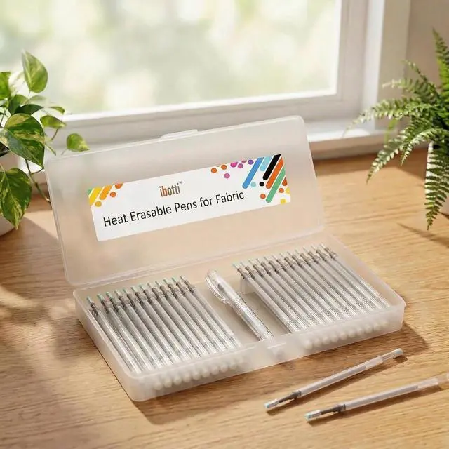 Alt view image 6 of 7 - ibotti Heat Erasable Fabric Pen with 20 Refills for Tailors Sewing, Quilting and Crafts, White