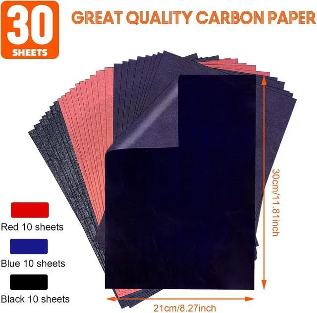Alt view image 2 of 7 - PSLER Carbon Paper for Tracing - 30pcs Graphite Transfer Paper, A4 | Use with Tracing Paper, Carbon Copy Paper for Drawing Patterns on Wood, Canvas, Fabric, Artist Lettering & Sketching