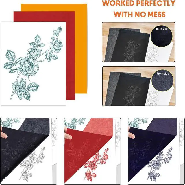 Alt view image 3 of 7 - PSLER Carbon Paper for Tracing - 30pcs Graphite Transfer Paper, A4 | Use with Tracing Paper, Carbon Copy Paper for Drawing Patterns on Wood, Canvas, Fabric, Artist Lettering & Sketching