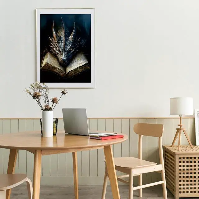 Alt view image 5 of 7 - MBNTJHT Dragon Paint by Numbers Kit for Adults,Black Dragon and Book Paint by Number Kits with Brushes for Adults Beginner,DIY Unframed Oil Painting Kits for Home Wall Decor 16x20 Inch.