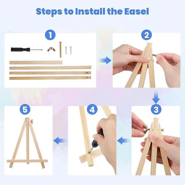 Alt view image 6 of 7 - MXJSUA Easter Framed Paint by Numbers for Adults Beginners, Easy Adults' Paint-by-Number Kits on Canvas with Easel, Bunnies Acrylic Number Painting Crafts Kit Gifts for Home Decor, 8x12inch