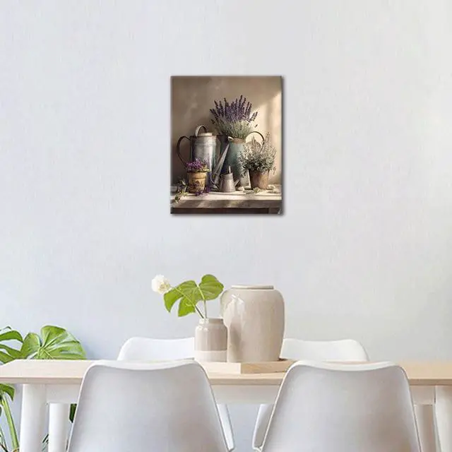 Alt view image 2 of 7 - TUMOVO Flowers Acrylic Paint by Numbers Kit for Adults Floral in Tin Cans | retro 16x20 inch pre-numbered canvas with acrylic paints, match numbers to colors, no color mixing needed.