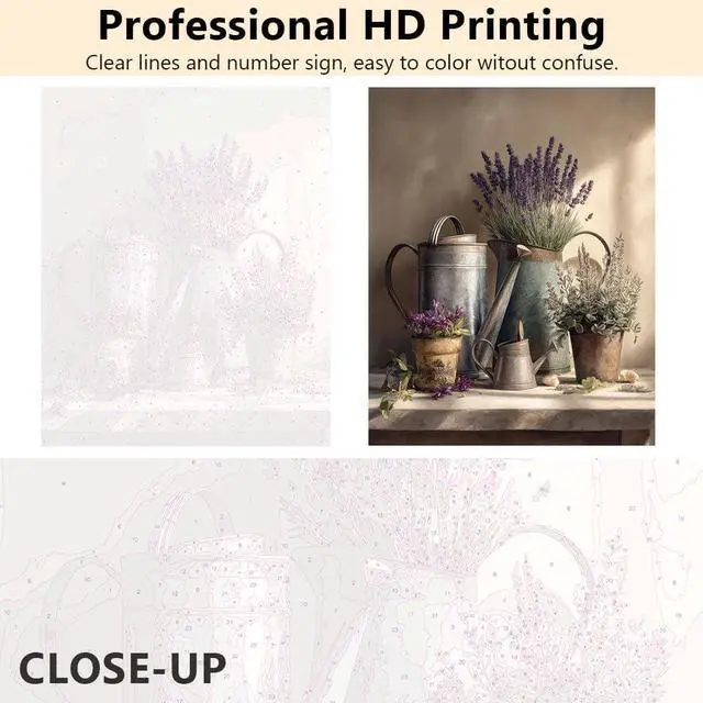 Alt view image 5 of 7 - TUMOVO Flowers Acrylic Paint by Numbers Kit for Adults Floral in Tin Cans | retro 16x20 inch pre-numbered canvas with acrylic paints, match numbers to colors, no color mixing needed.