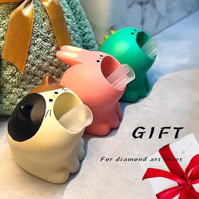 Alt view image 4 of 7 - LINFANG Diamond Art Tool Desktop Trash Can Ornament Cute Tool, Diamond Painting Accessories, Diamond Art Kit for Adults, Creative Mini Garbage Can, Small Storage | Ideal for Diamond Work (Cat)