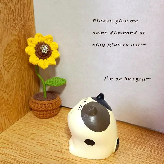 Alt view image 6 of 7 - LINFANG Diamond Art Tool Desktop Trash Can Ornament Cute Tool, Diamond Painting Accessories, Diamond Art Kit for Adults, Creative Mini Garbage Can, Small Storage | Ideal for Diamond Work (Cat)