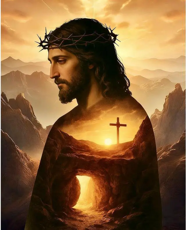 Main image of cviokrdu Jesus Paint by Numbers Kit for Adults - Christians Adult Paint by Number Kits on Canvas, Religion DIY Oil Painting for Gift Home Wall Decor (16x20inch)