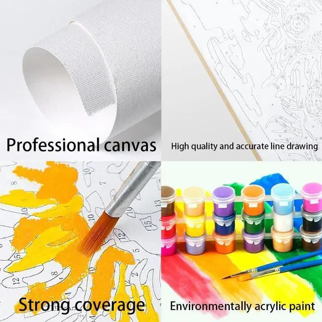 Alt view image 5 of 7 - HULDFRDA Adult Paint by Number Kits On Canvas Japanese Samurai Adults' Paint-by-Number Kits Japanese Style Painting for Adults Color by Number DIY Paint by Numbers with Paints and Brushes,16x20 Inch